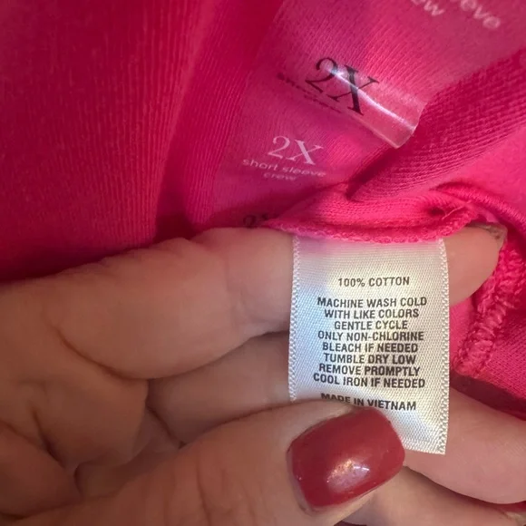 NWT SPRING/SUMMER Pink Short Sleeve Tee PLUS: 2X #B - Picture 5 of 8
